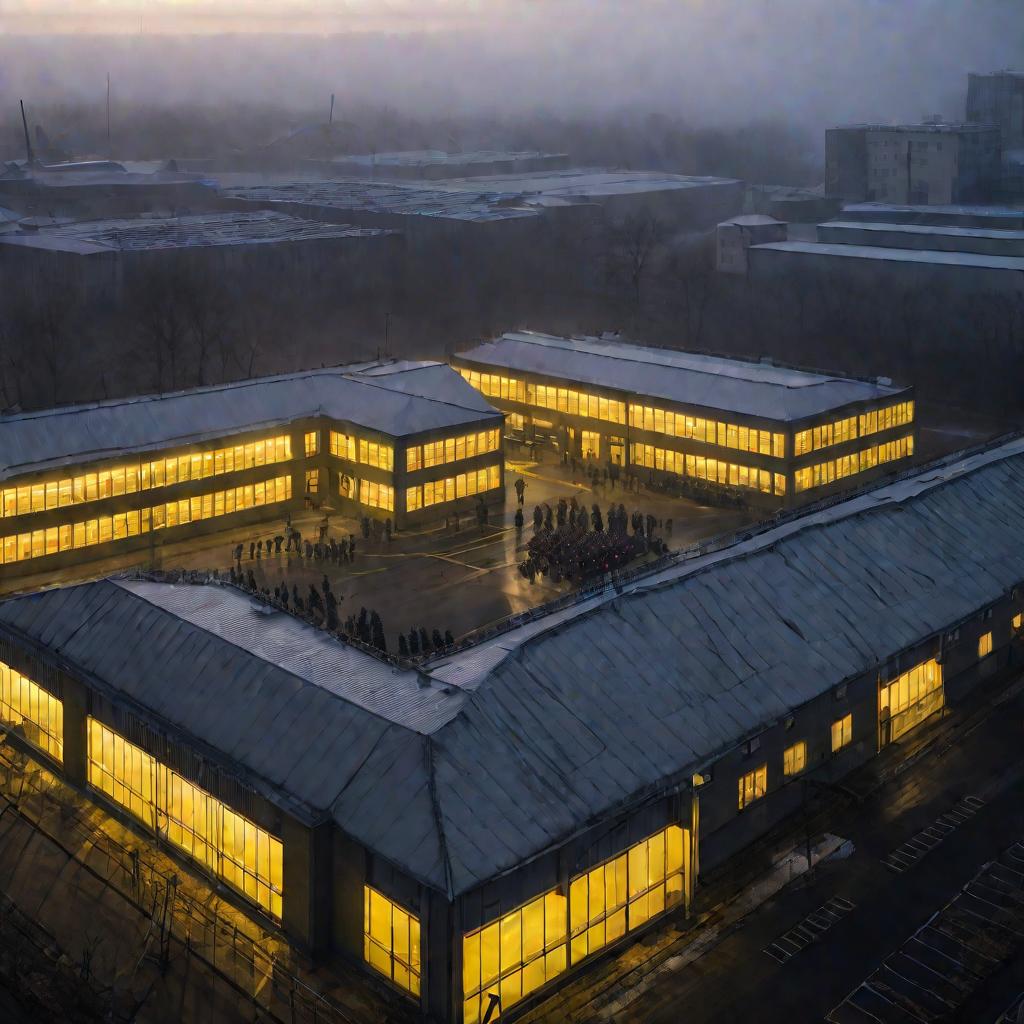 Военкомат в туманное утро