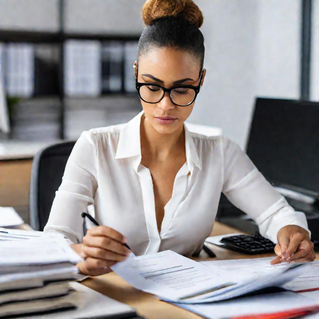 Бухгалтер проверяет счет-фактуру