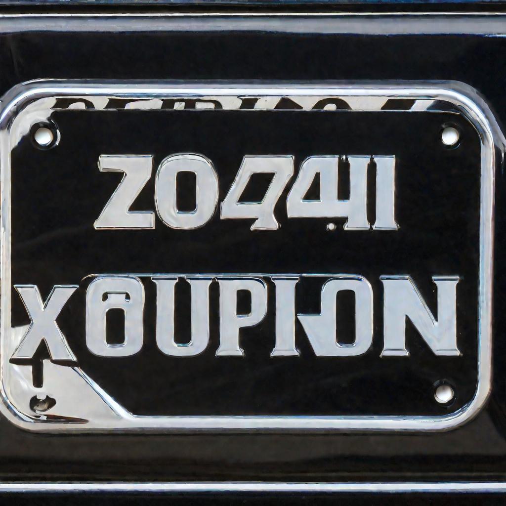 Крупный план регистрационного знака грузовика с отражением