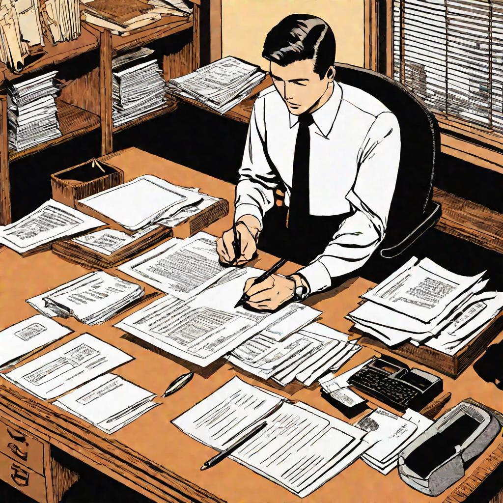 Клерк пишет справку