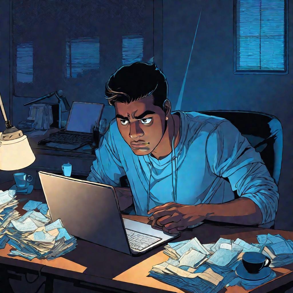 Студент ночью пишет заявление