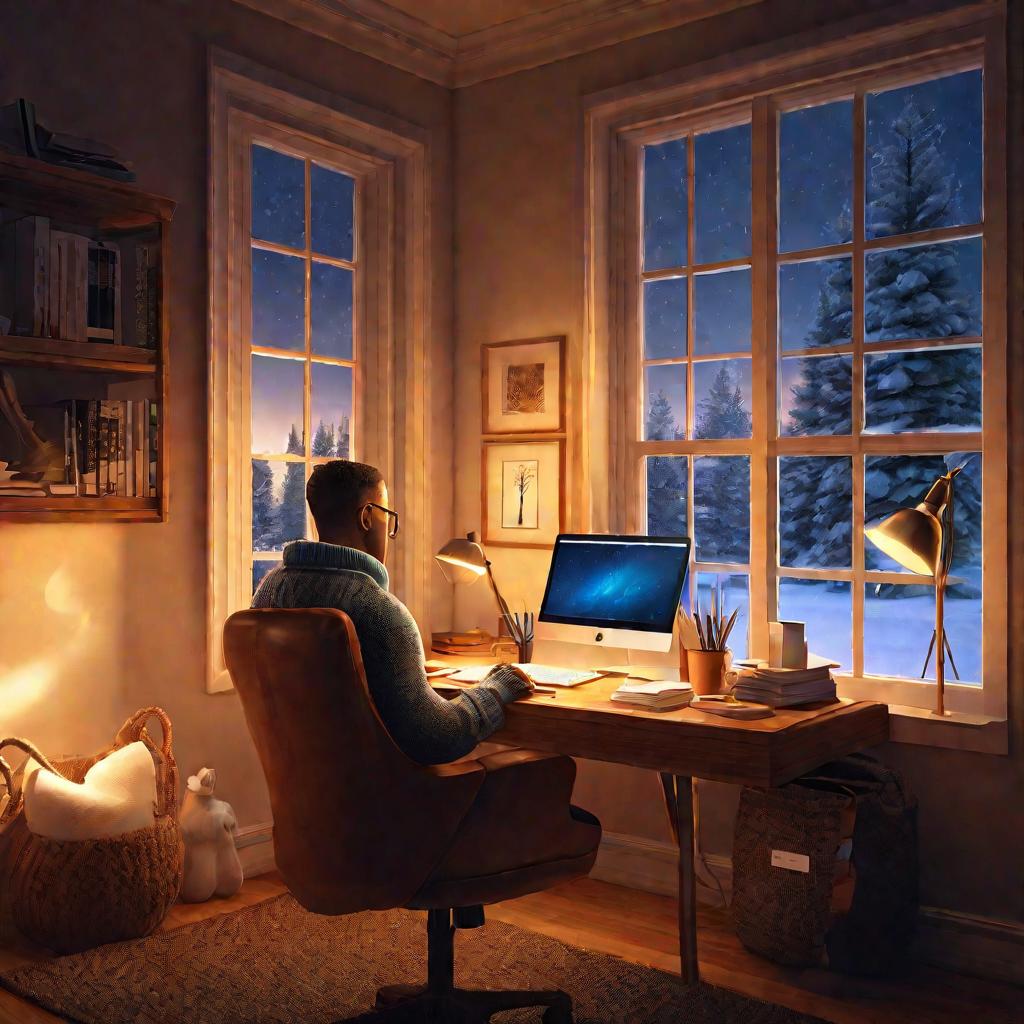 Домашний офис зимой