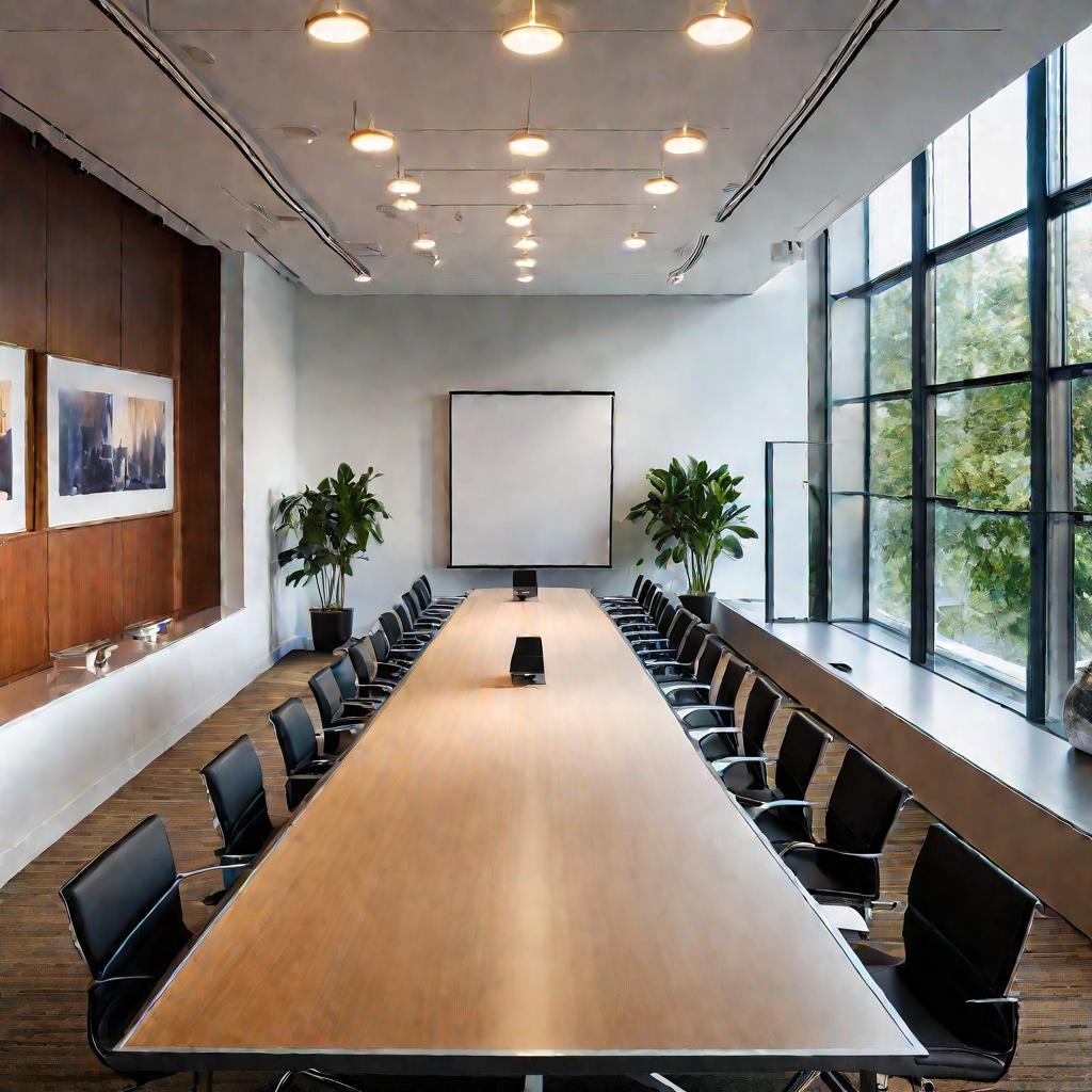 Совещание в офисном конференц-зале
