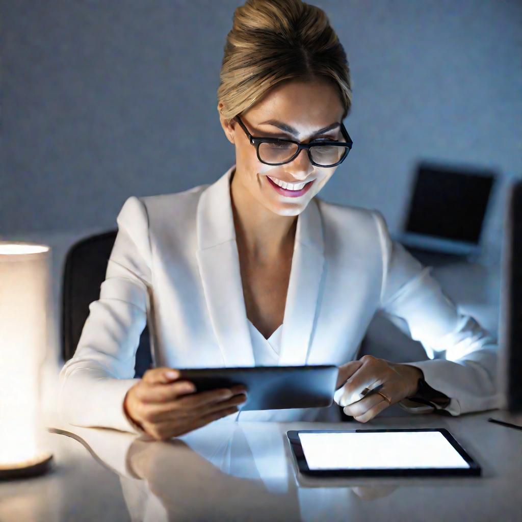 Декларант работает с планшетом