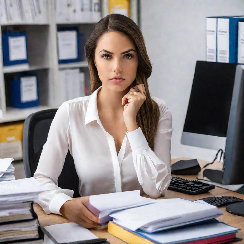 Портрет молодой женщины в офисе