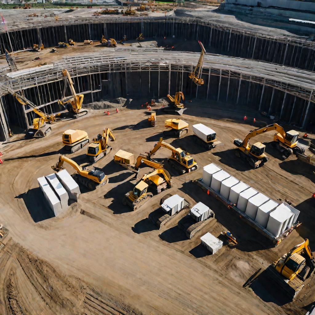 Вид сверху на стройплощадку.