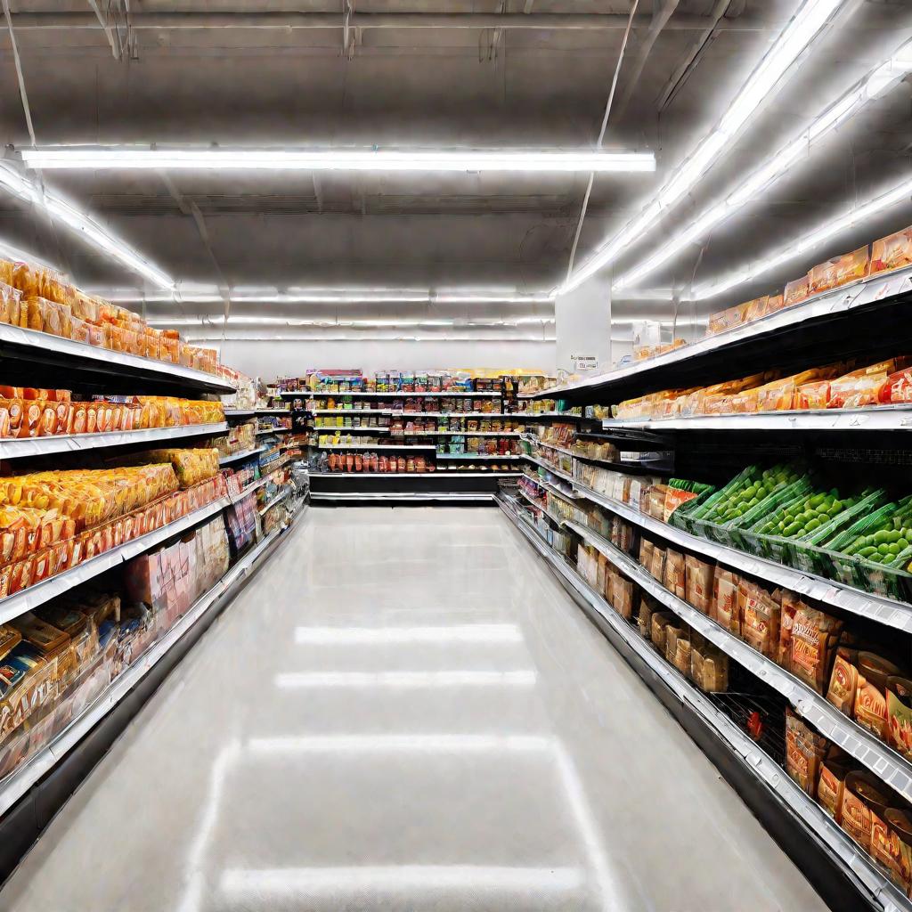 Пустые проходы супермаркета