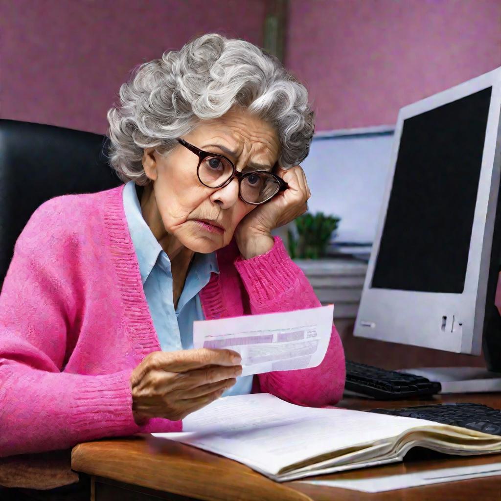 пожилая женщина держит заявление в руках и не понимает что с ним делать