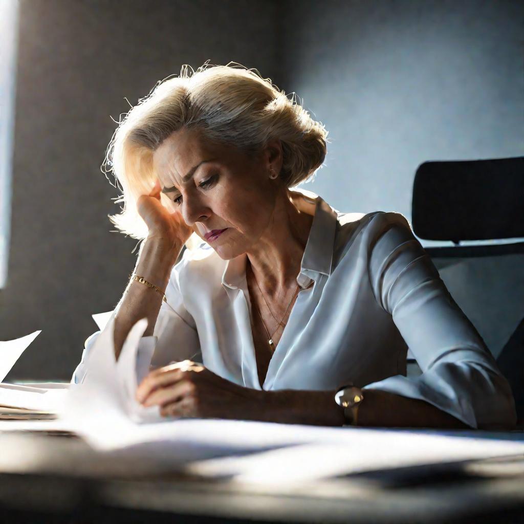 Женщина-руководитель обдумывает решение