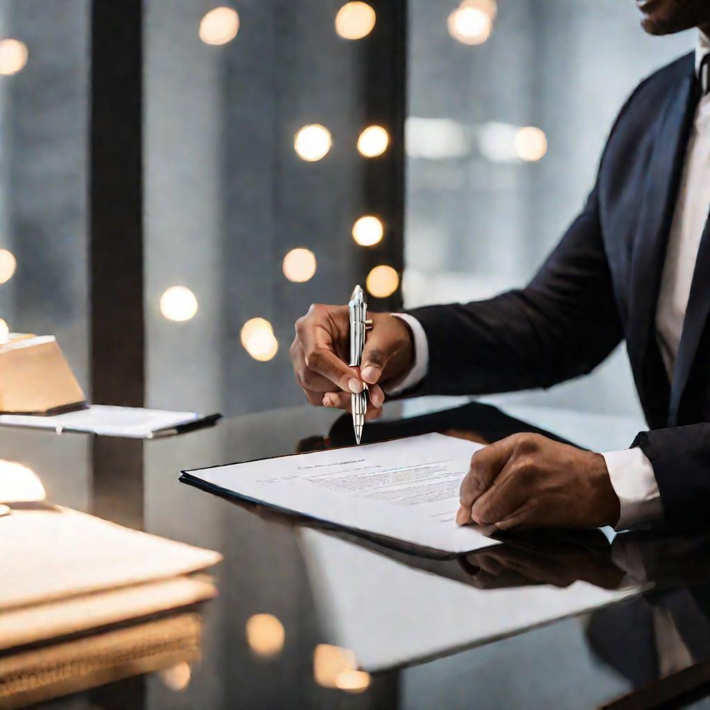 Подписание договора в офисе