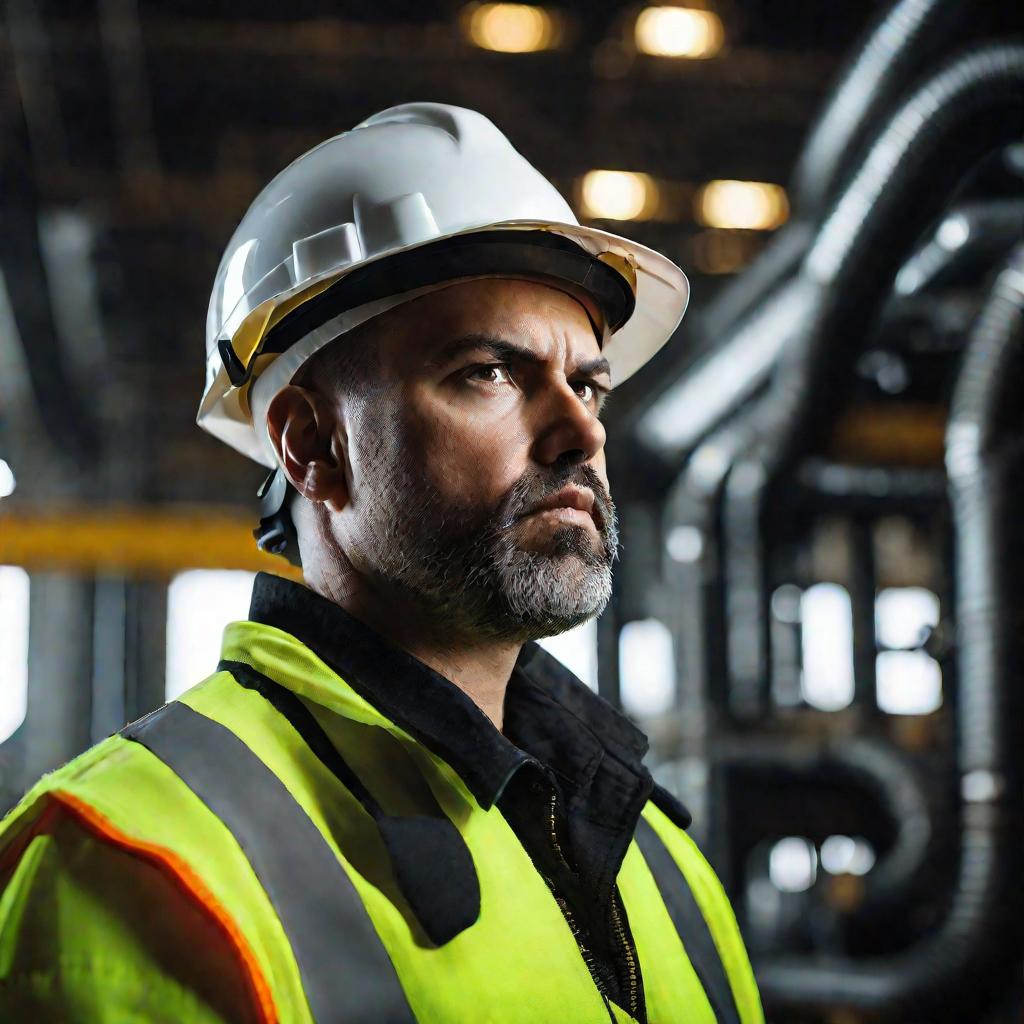 Рабочий на опасном объекте