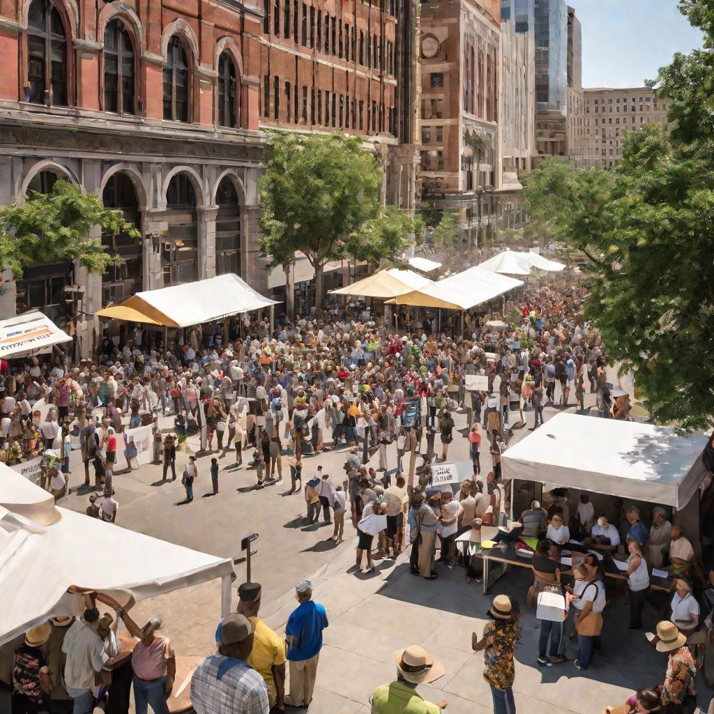 Граждане подают жалобы чиновнику на площади