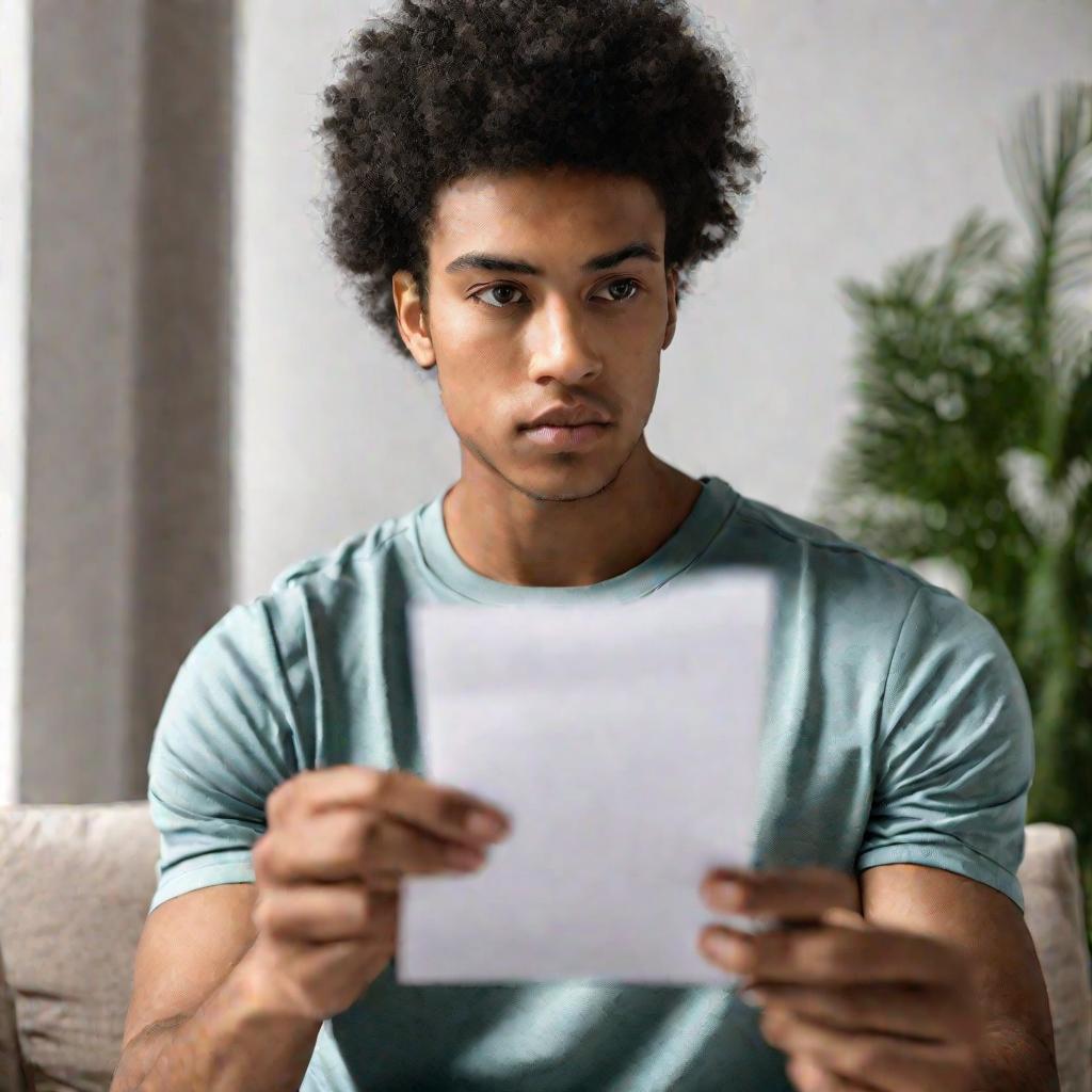 Молодой человек с бланком согласия на СМС извещение