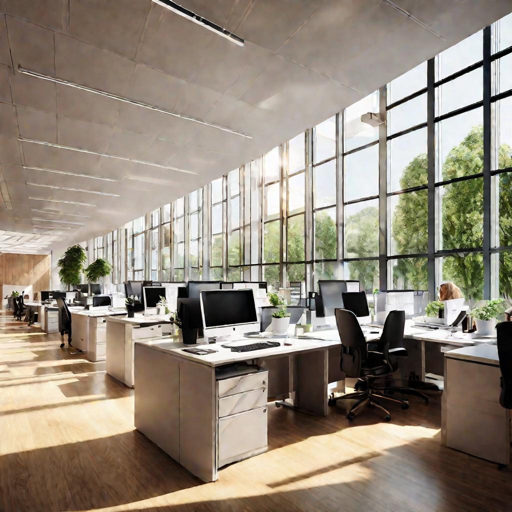 Офис бухгалтеров во время работы