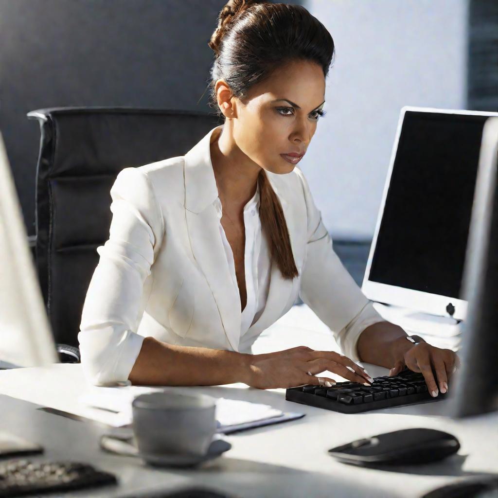 Сотрудница заполняет отчетность