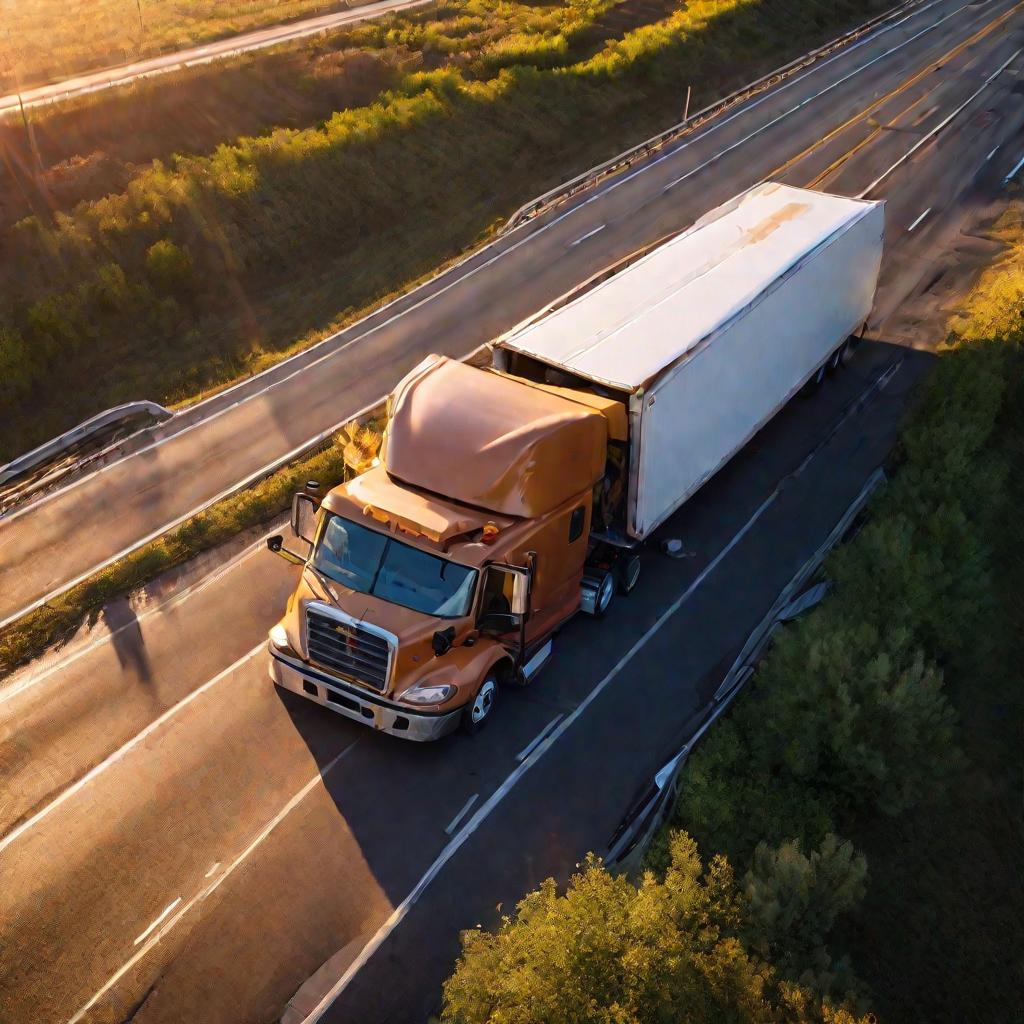 Авария грузовика с разбросанным грузом на дороге