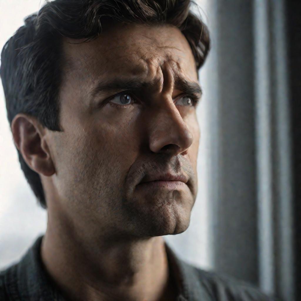 Портрет обеспокоенного мужчины