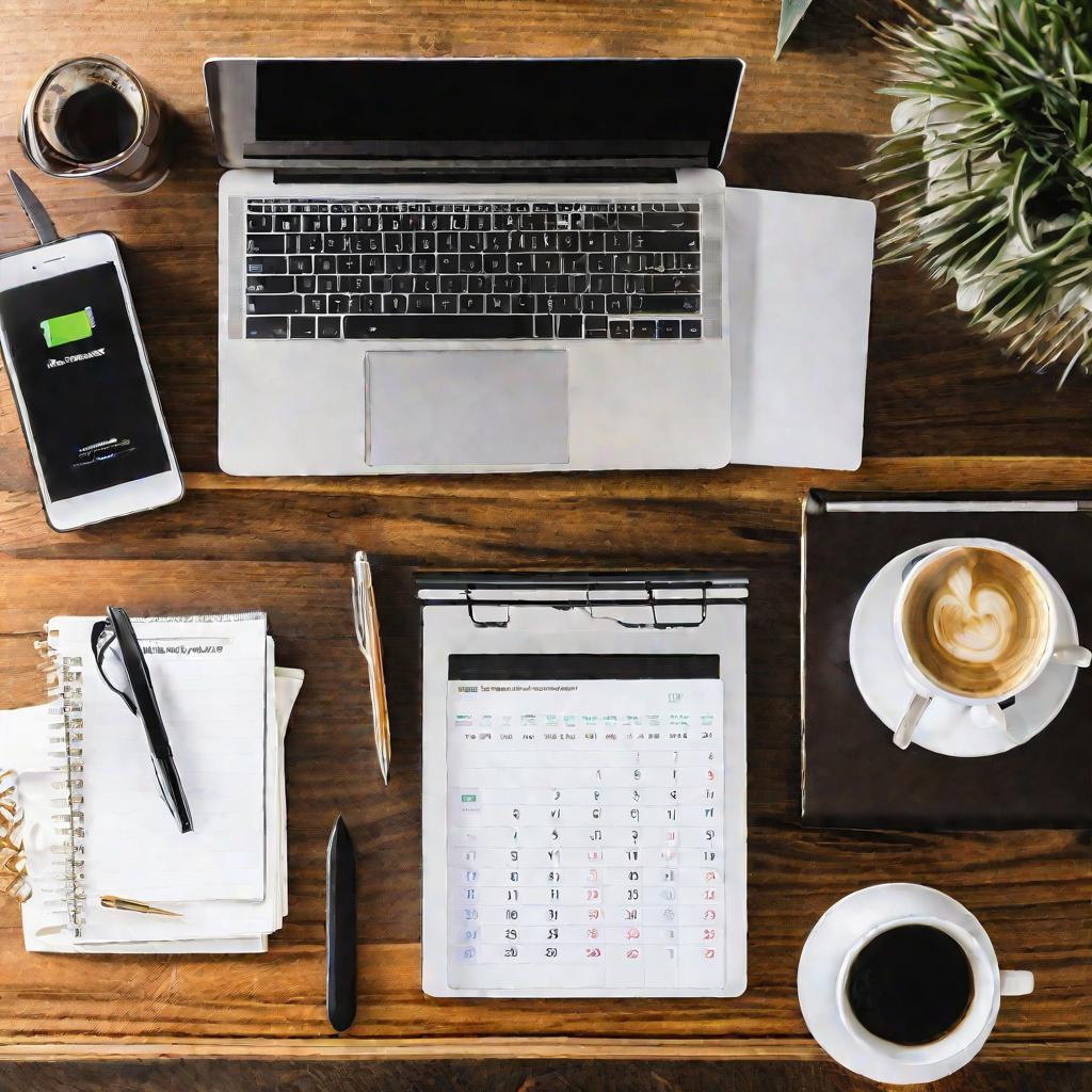 рабочий стол с техникой