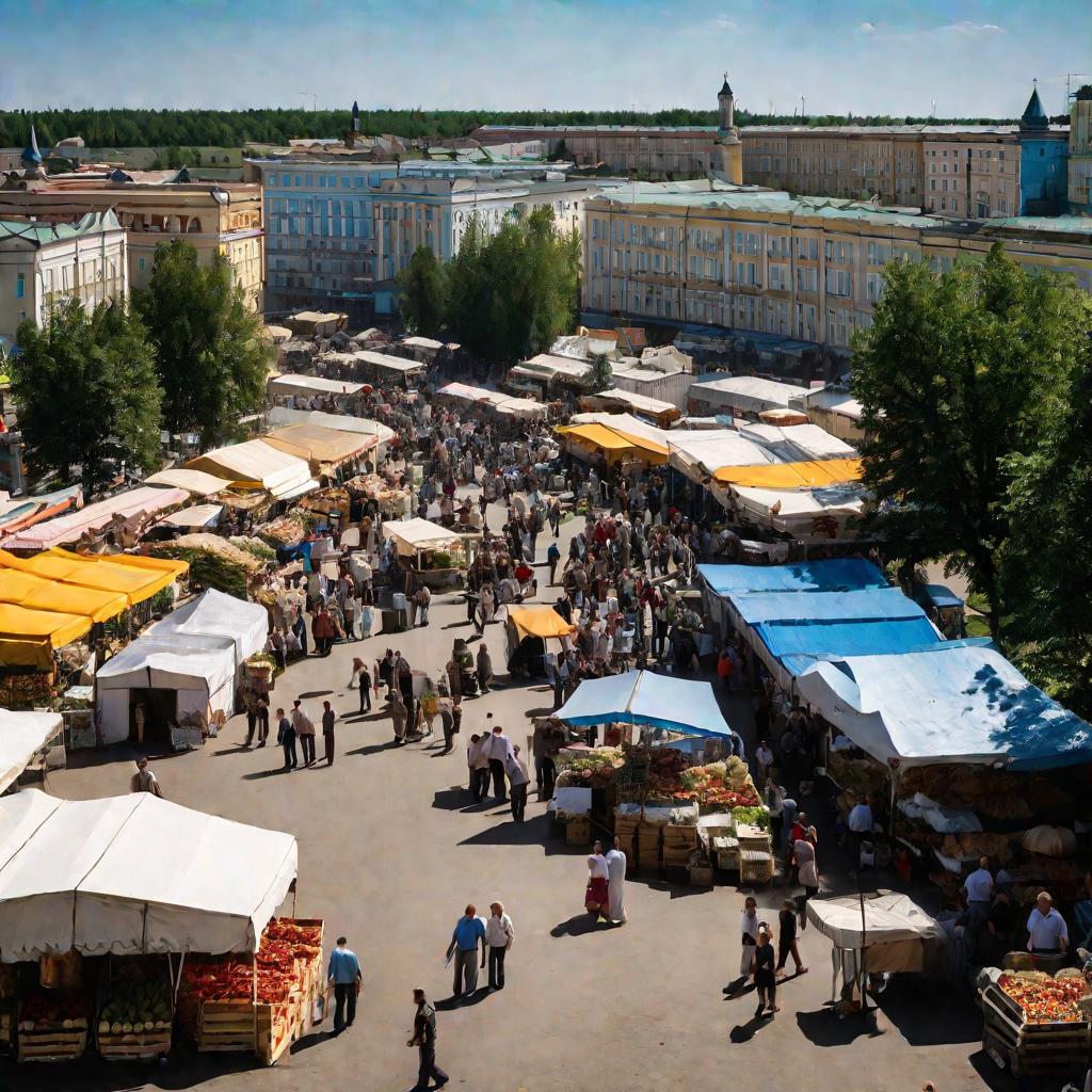 Оживленный рынок, иллюстрирующий рост потребительского спроса