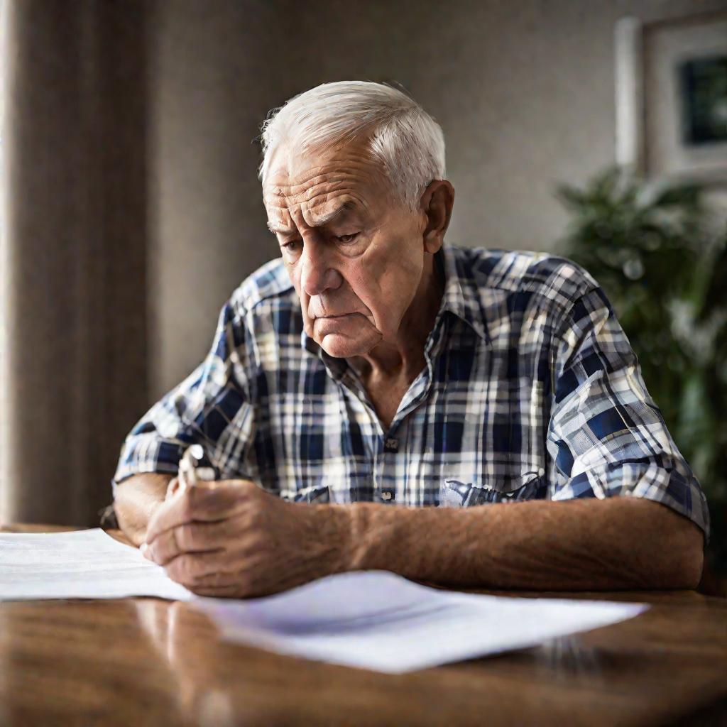 Портрет пенсионера, обеспокоенного ростом цен