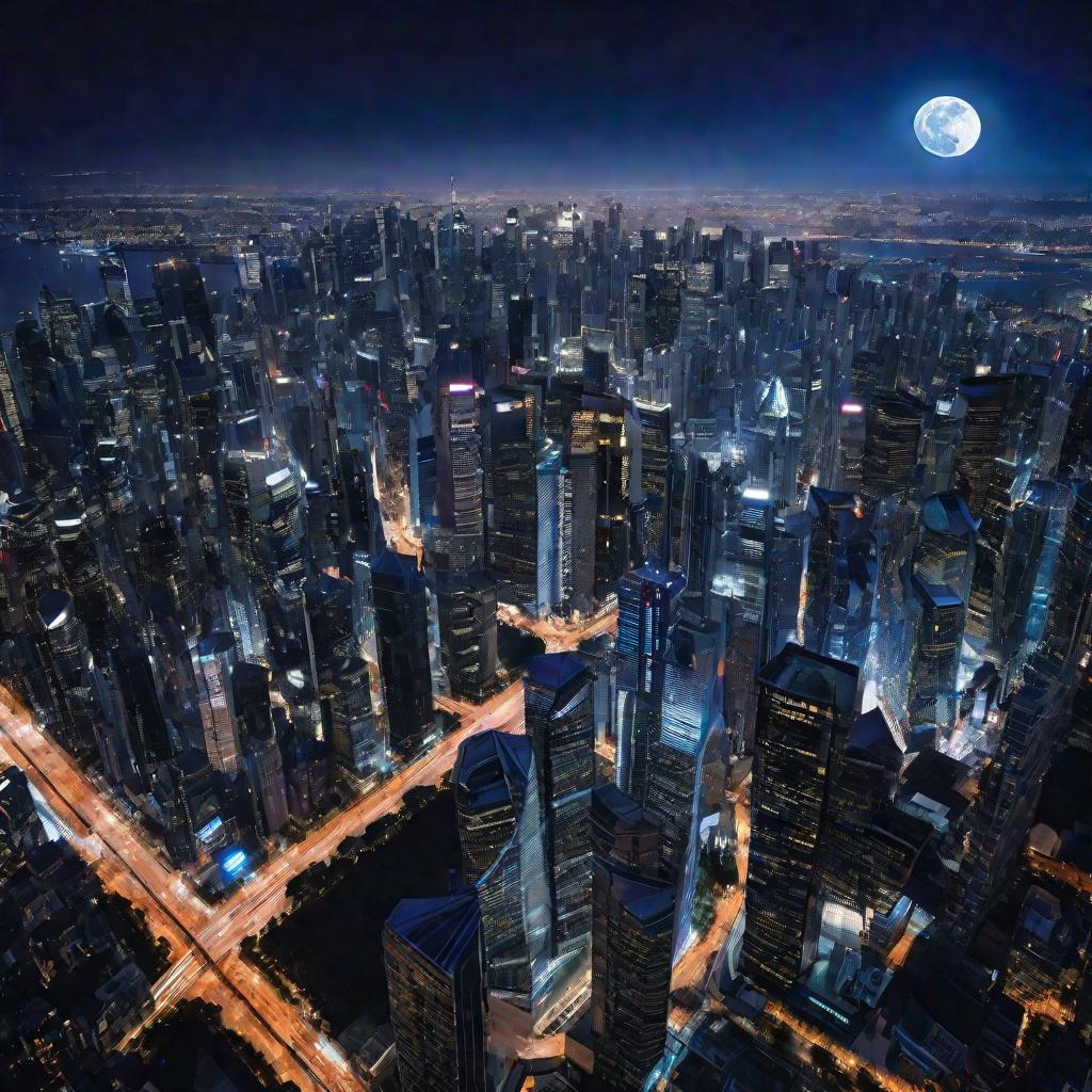 Городской пейзаж в сумерках