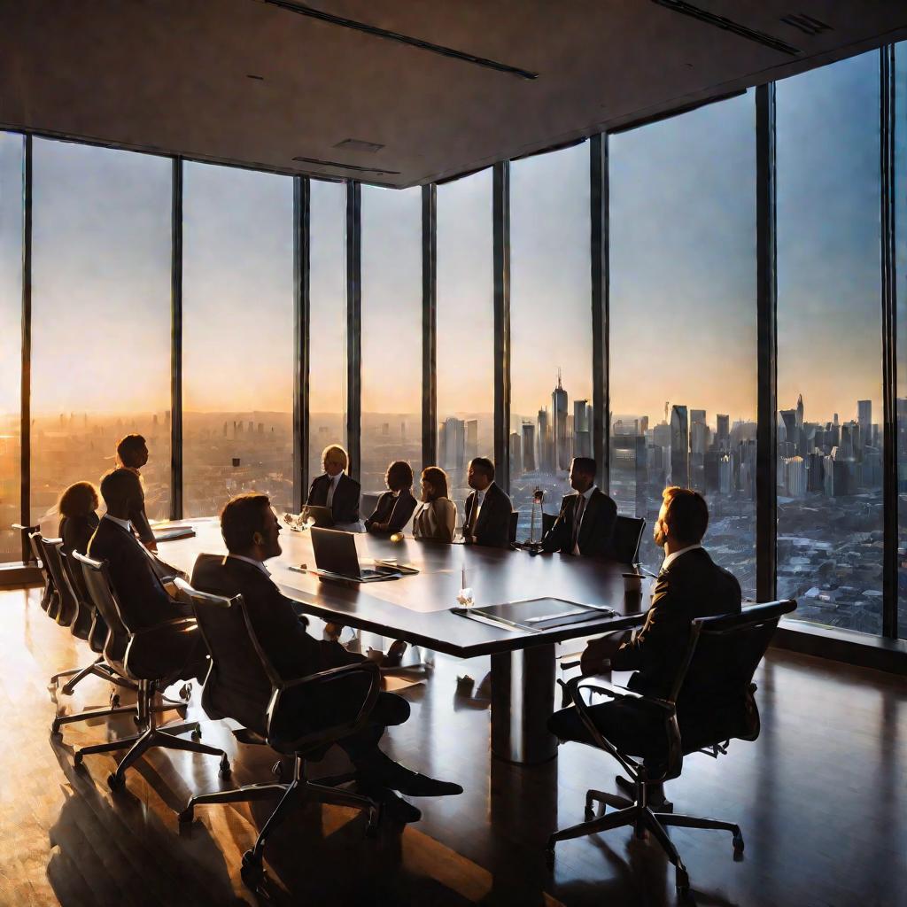 Совещание команды в сумерках