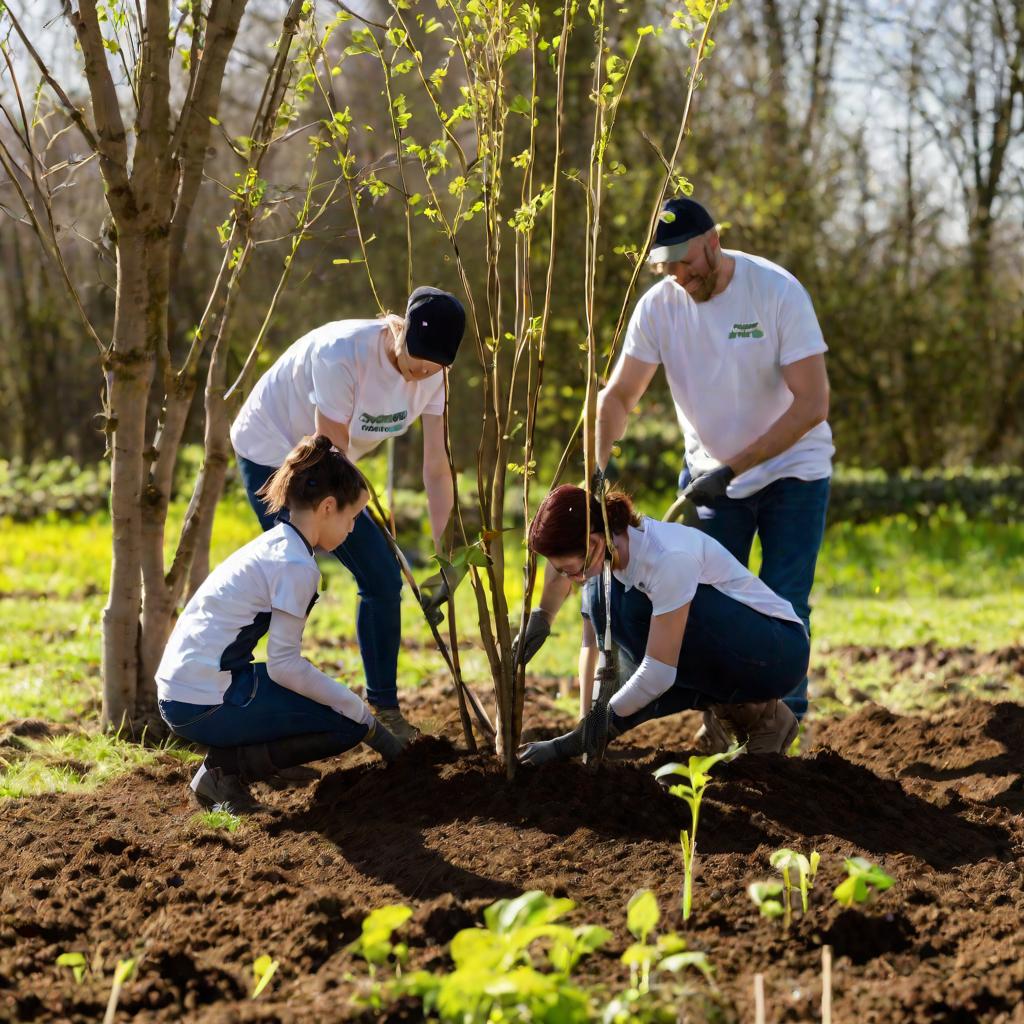 Волонтеры сажают деревья