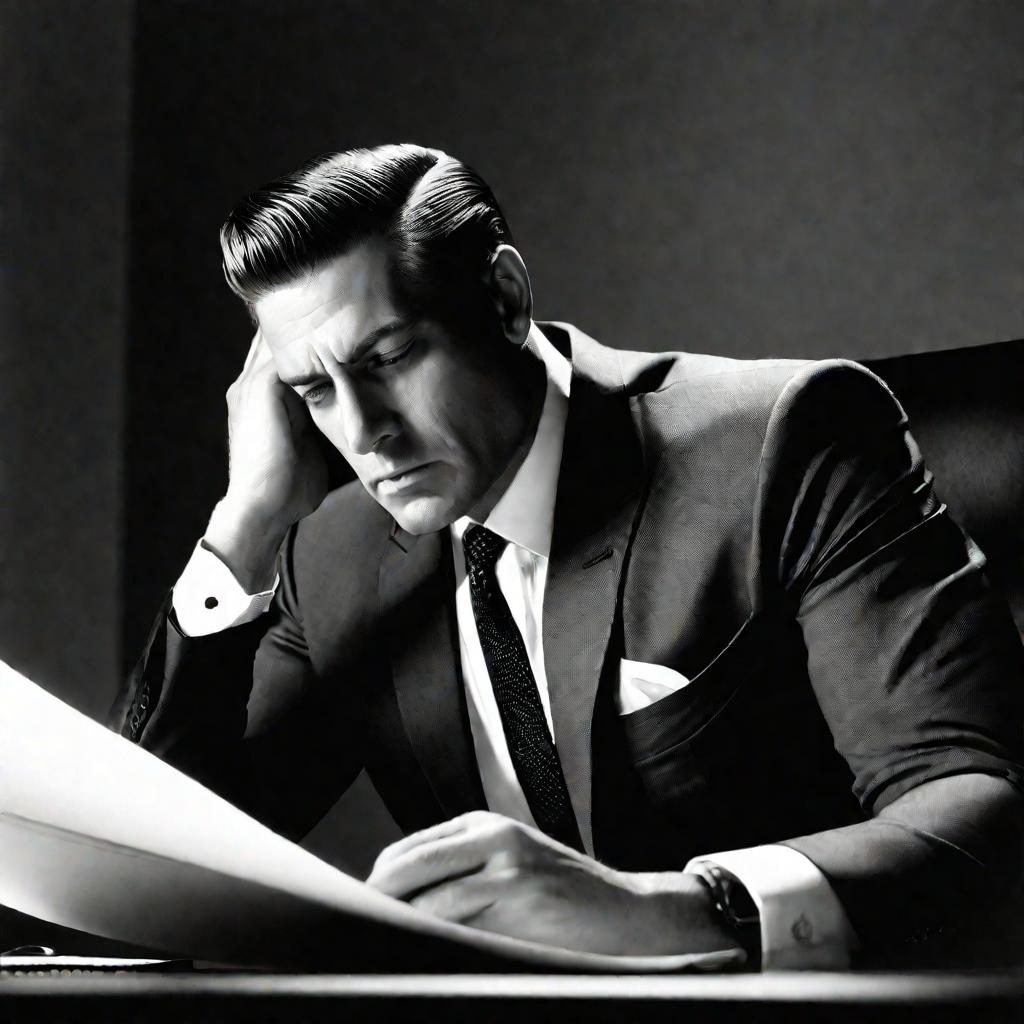 Портрет мужчины, изучающего документ