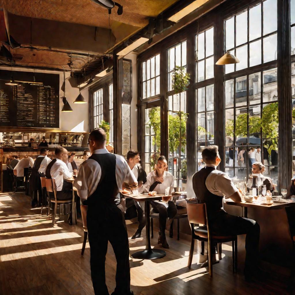 Официанты в кафе