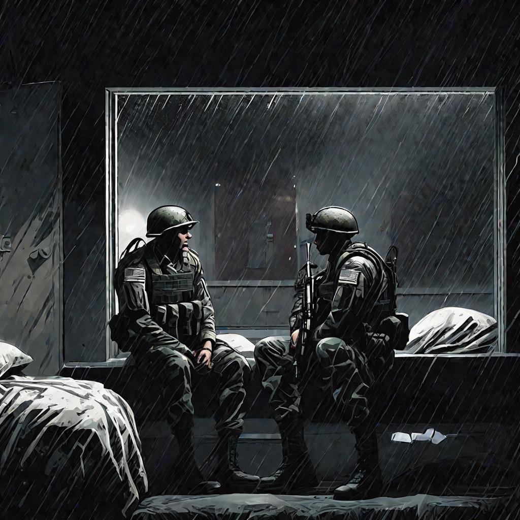 В казарме один солдат избивает другого