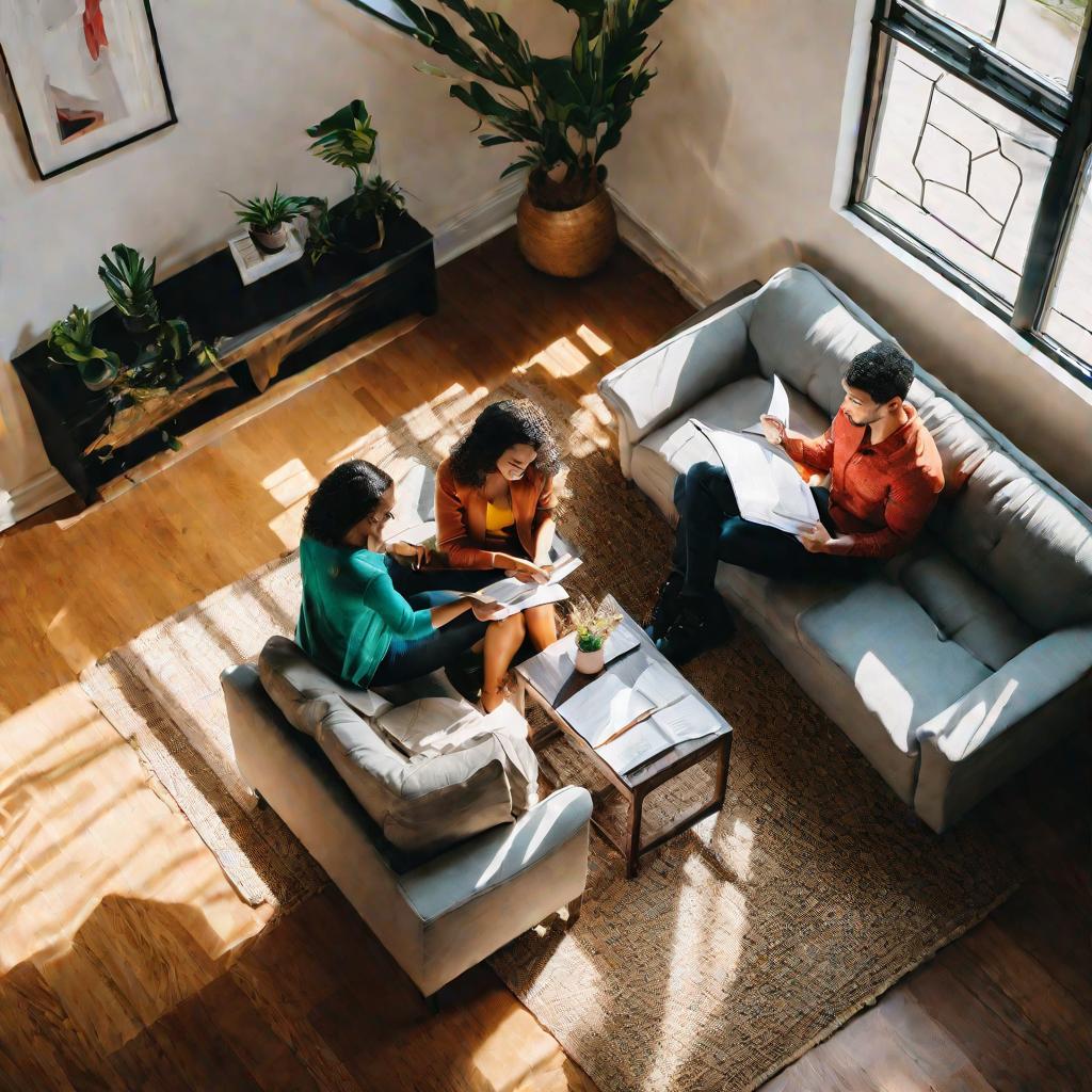 Пара подписывает ипотечные документы