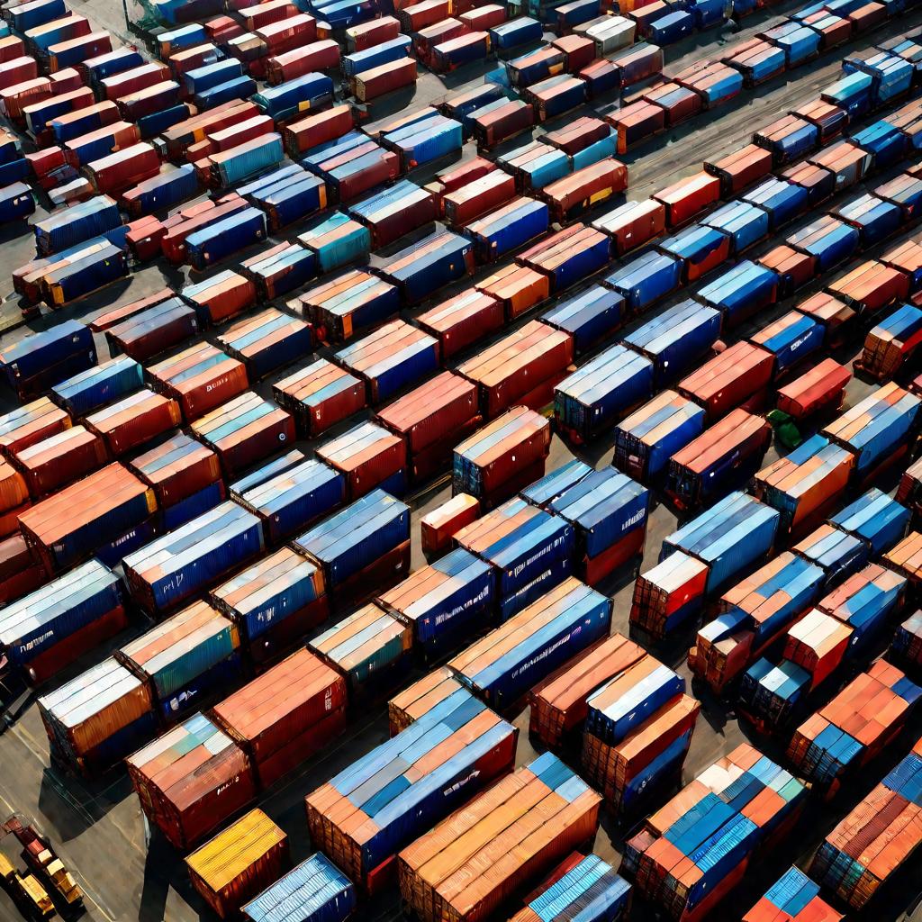 Таможенный депо. Грузовики и поезда.