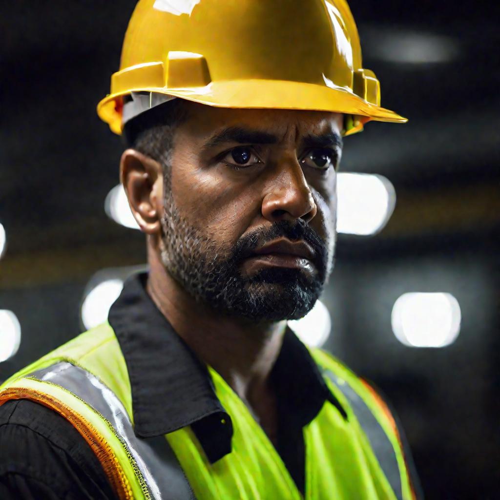 Портрет рабочего в каске