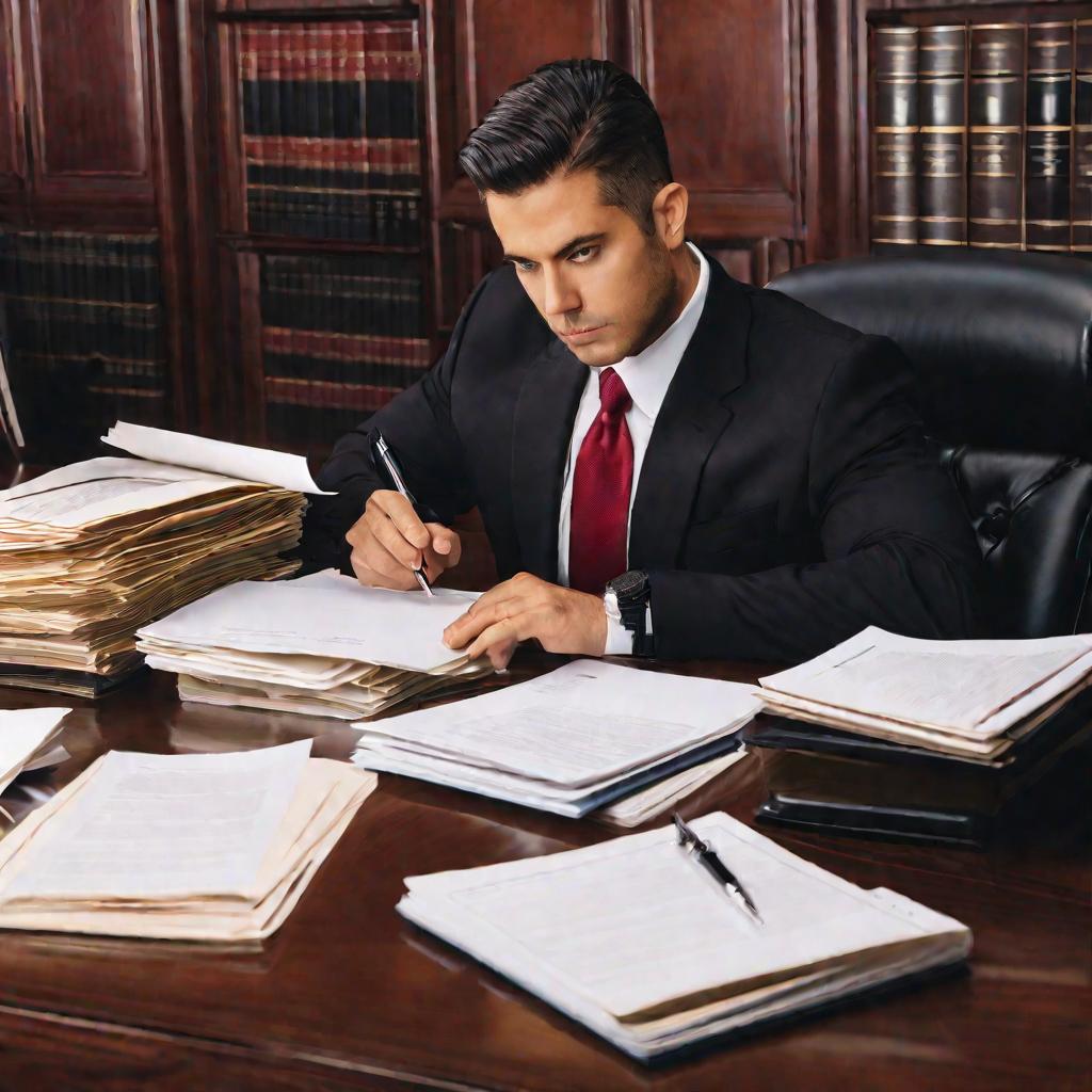 Портрет юриста, изучающего документы