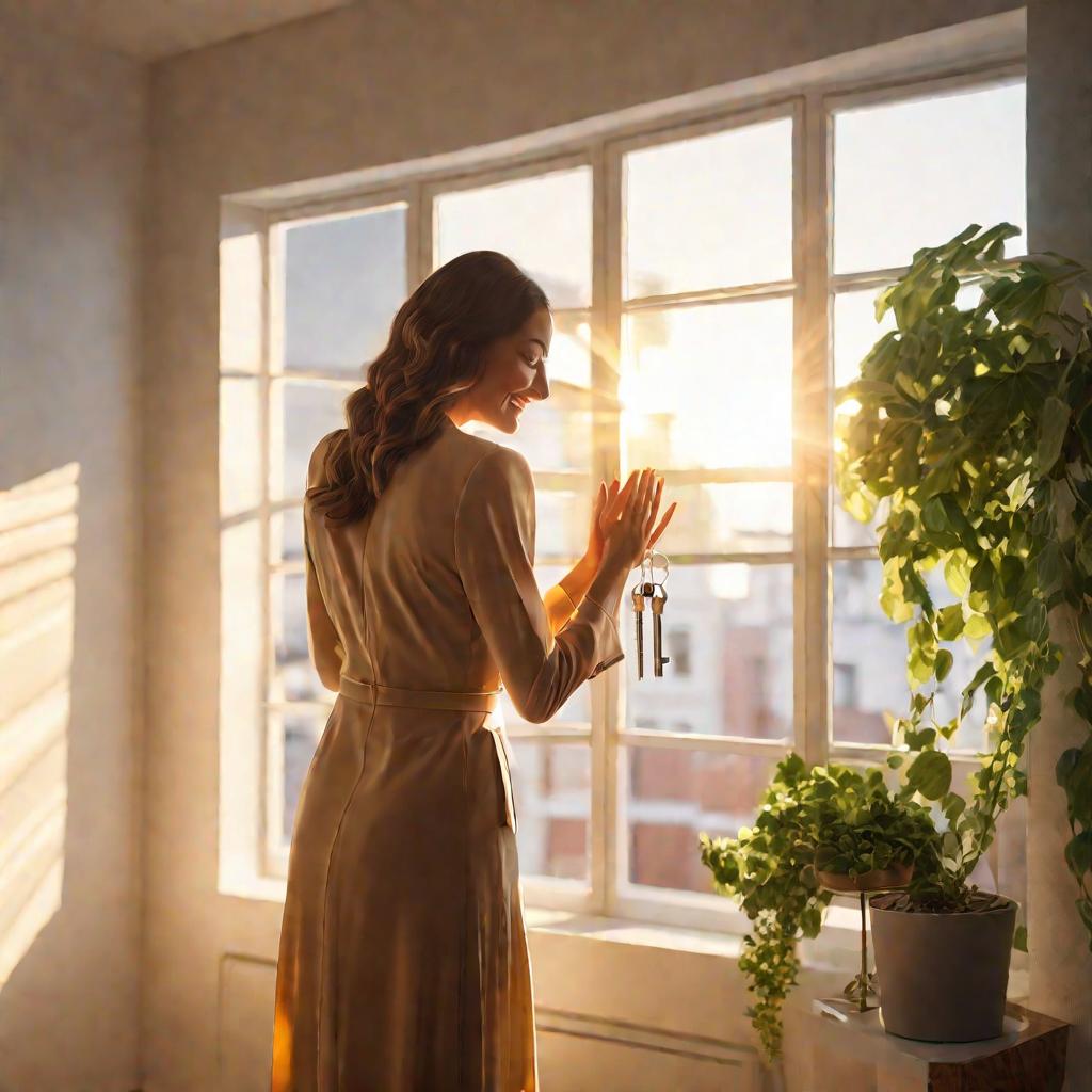 Женщина с ключами от новой квартиры