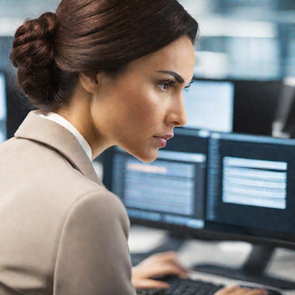 Женщина вводит УИП в форму оплаты