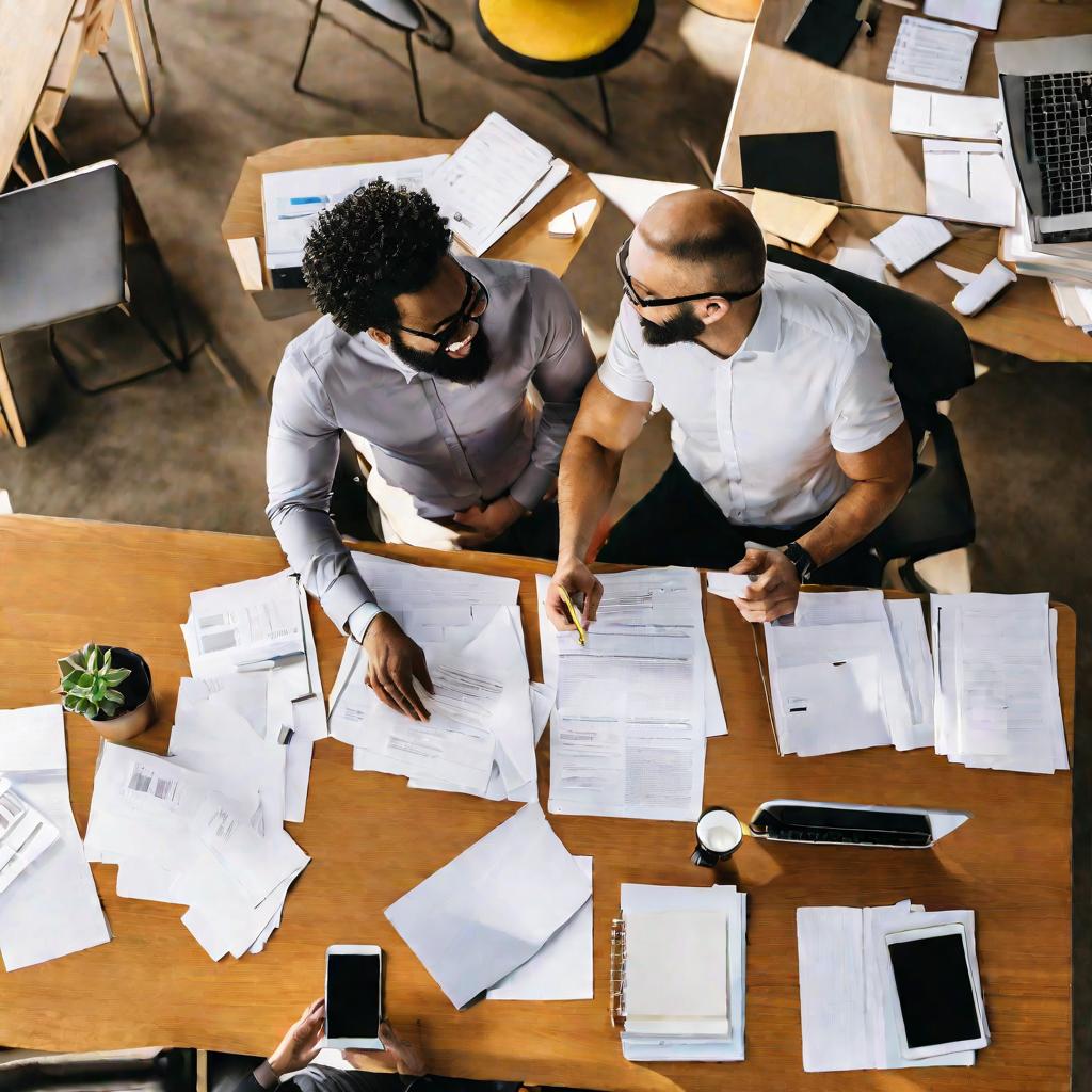 Сотрудники обсуждают УИП в офисе