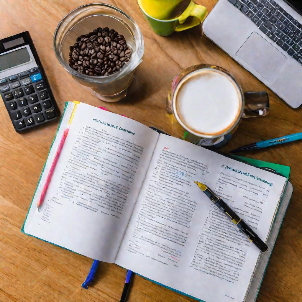 Крупным планом учебник по бухгалтерскому учету с темой осмотрительности