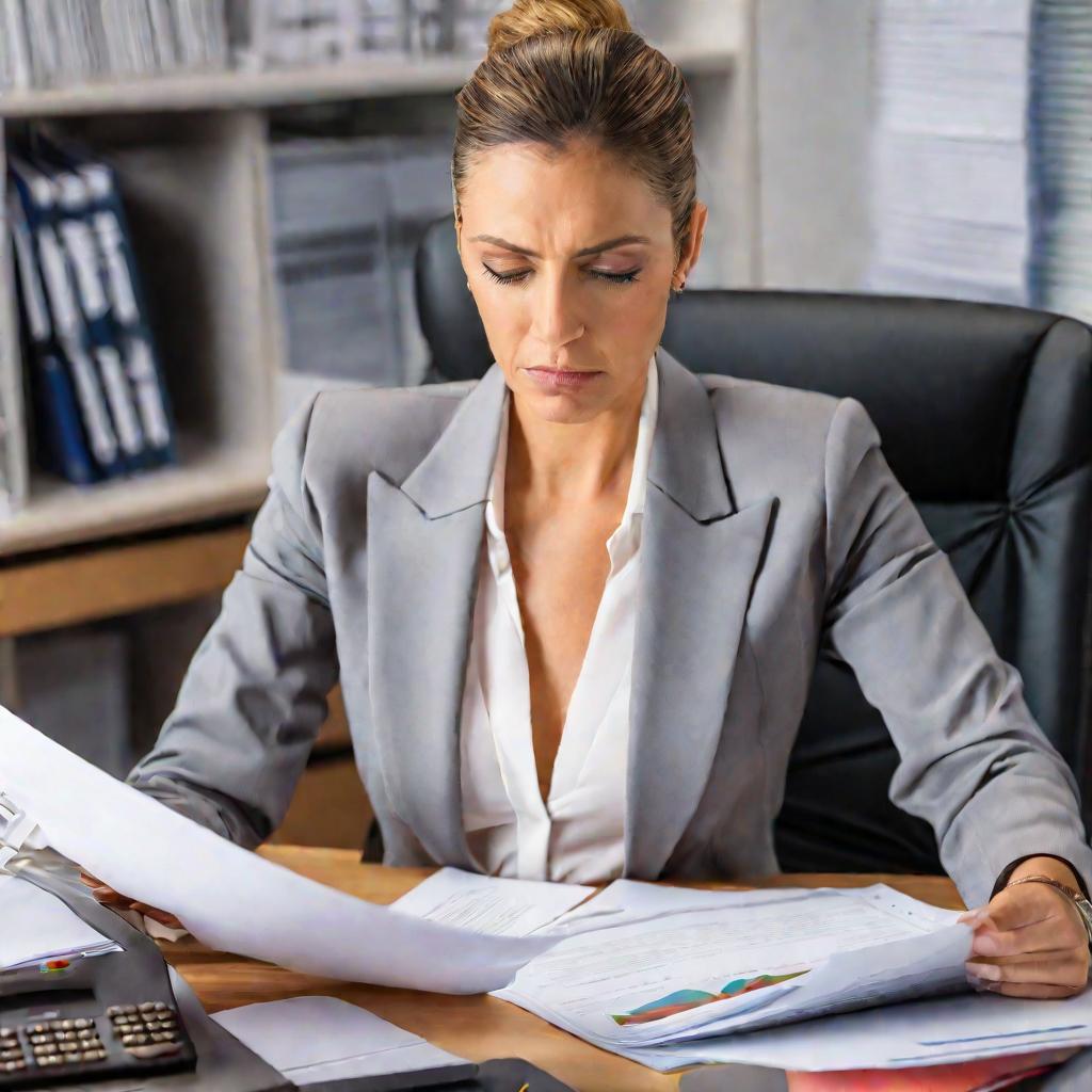 Портрет обеспокоенной бизнесвумен