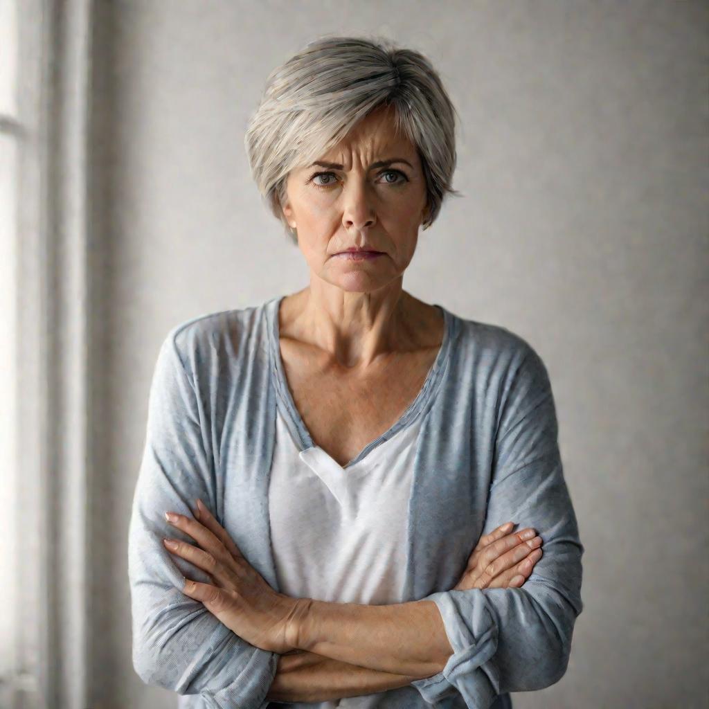 Раздраженная женщина дома из-за отключения горячей воды.