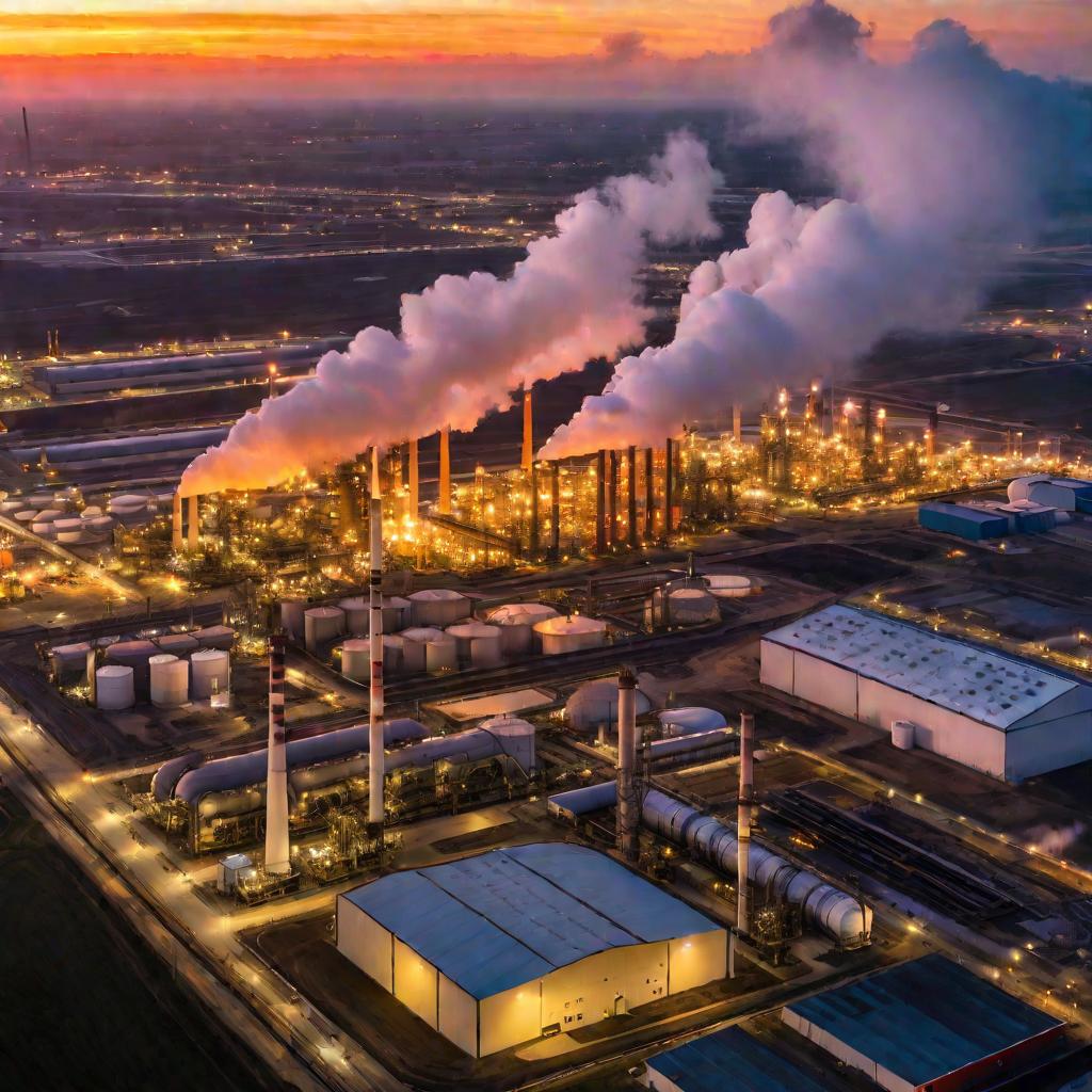 Завод на закате