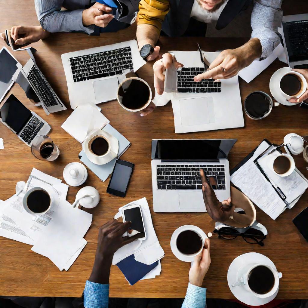 Оживленное совещание в конференц-зале