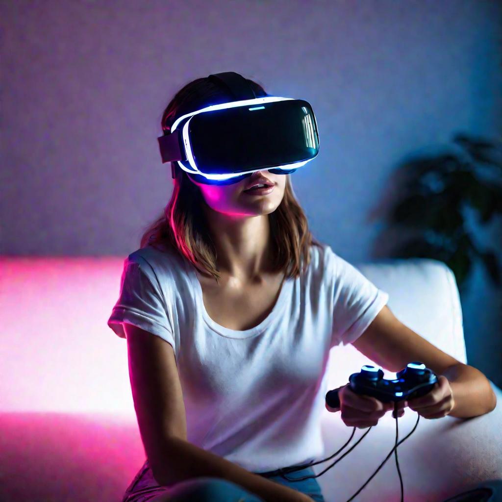 Девушка с VR очками