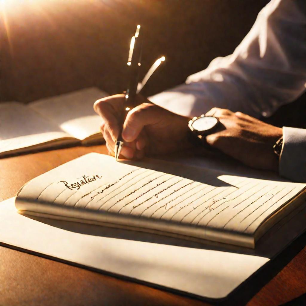 Рука пишет заявление о выходе из профсоюза