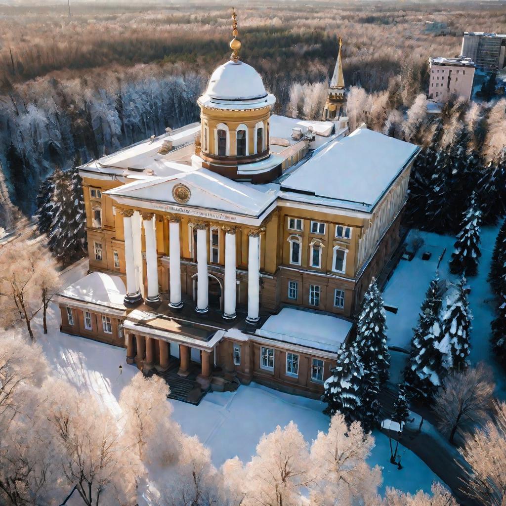 Судебное здание зимой