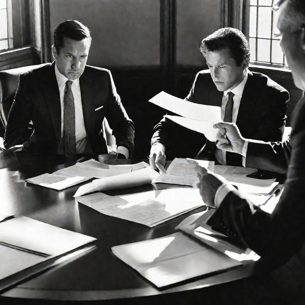 Мужчины спорят из-за документов