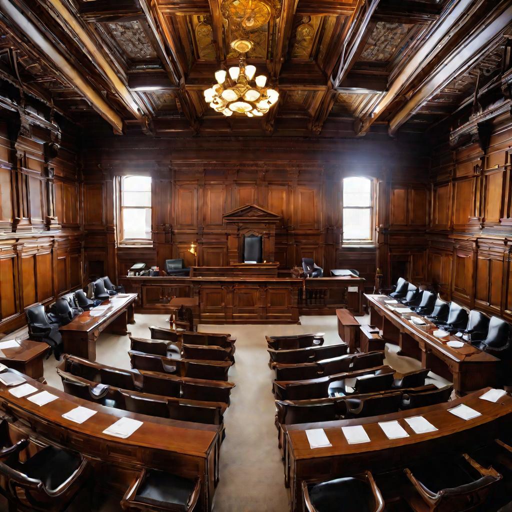 Вид сверху на зал судебного заседания