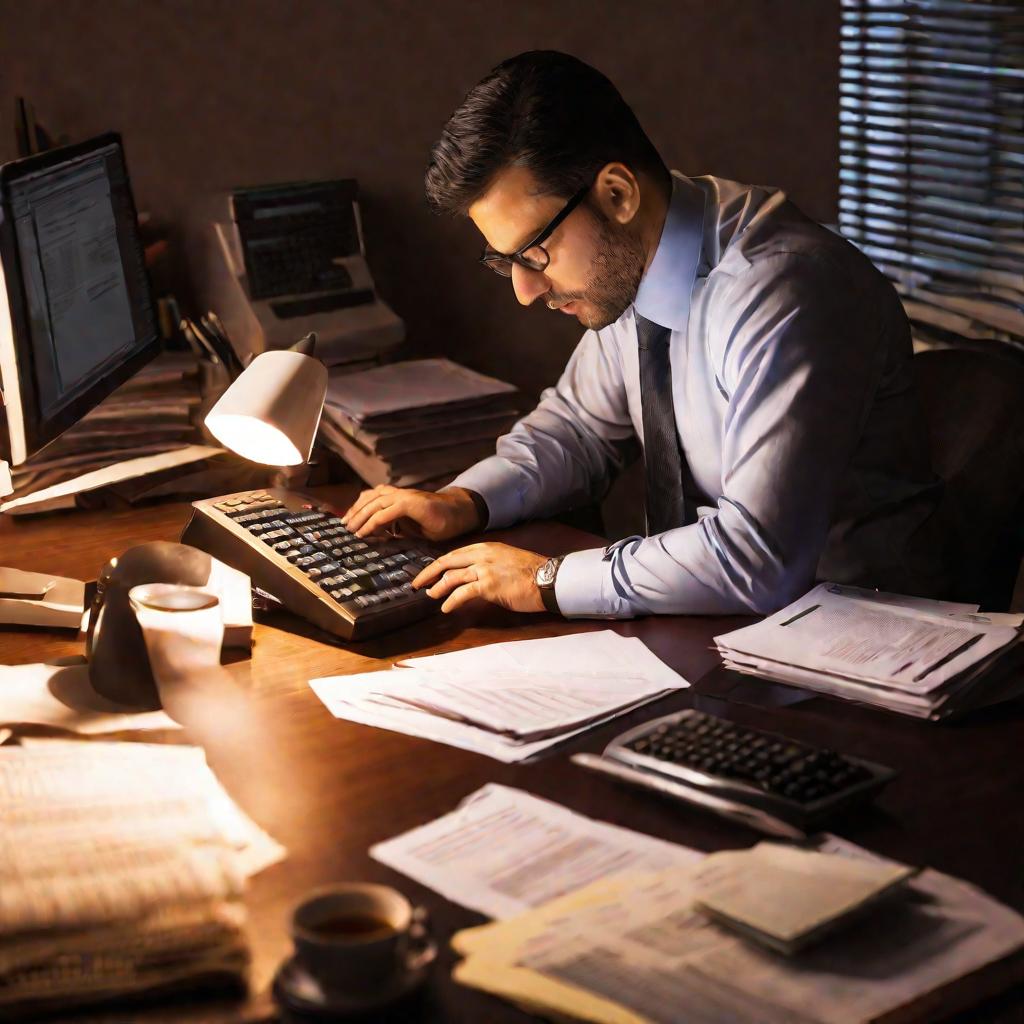 Бухгалтер за работой в офисе