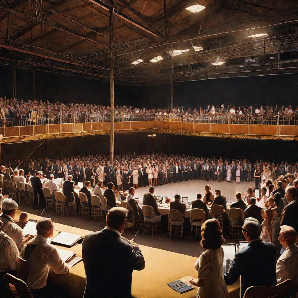 Люди, участвующие в аукционе имущества обанкротившейся компании