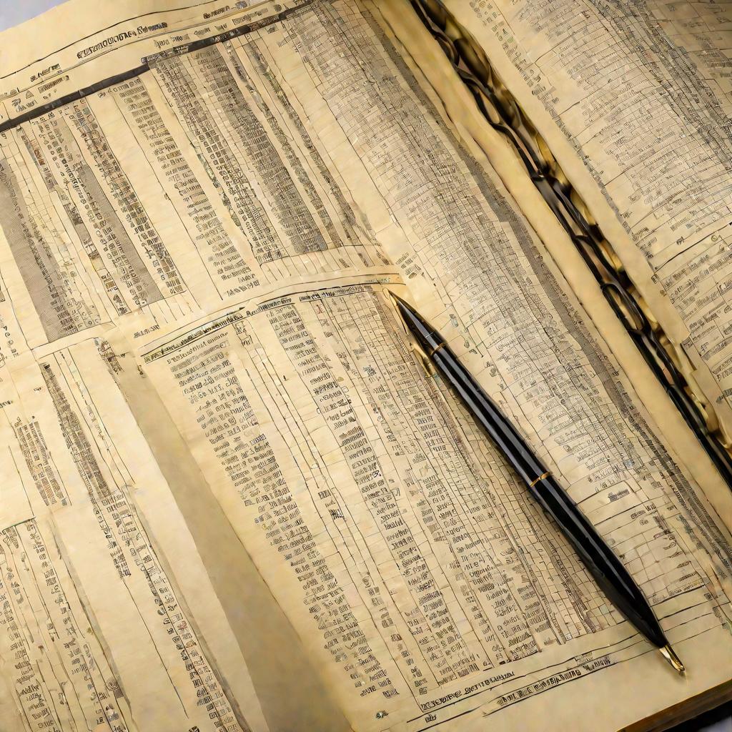 Открытая книга с колонками чисел - метицилульный учет